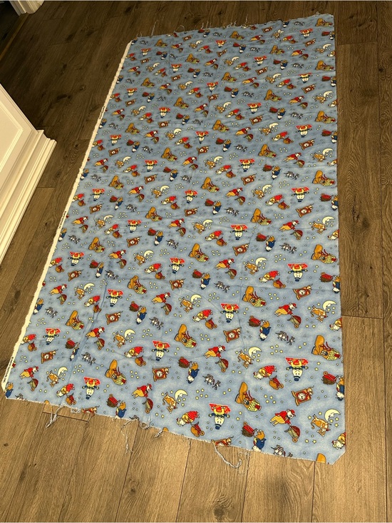 Other - Cozy Blue Cartoon Pattern Fleece 
Material
62”x40”